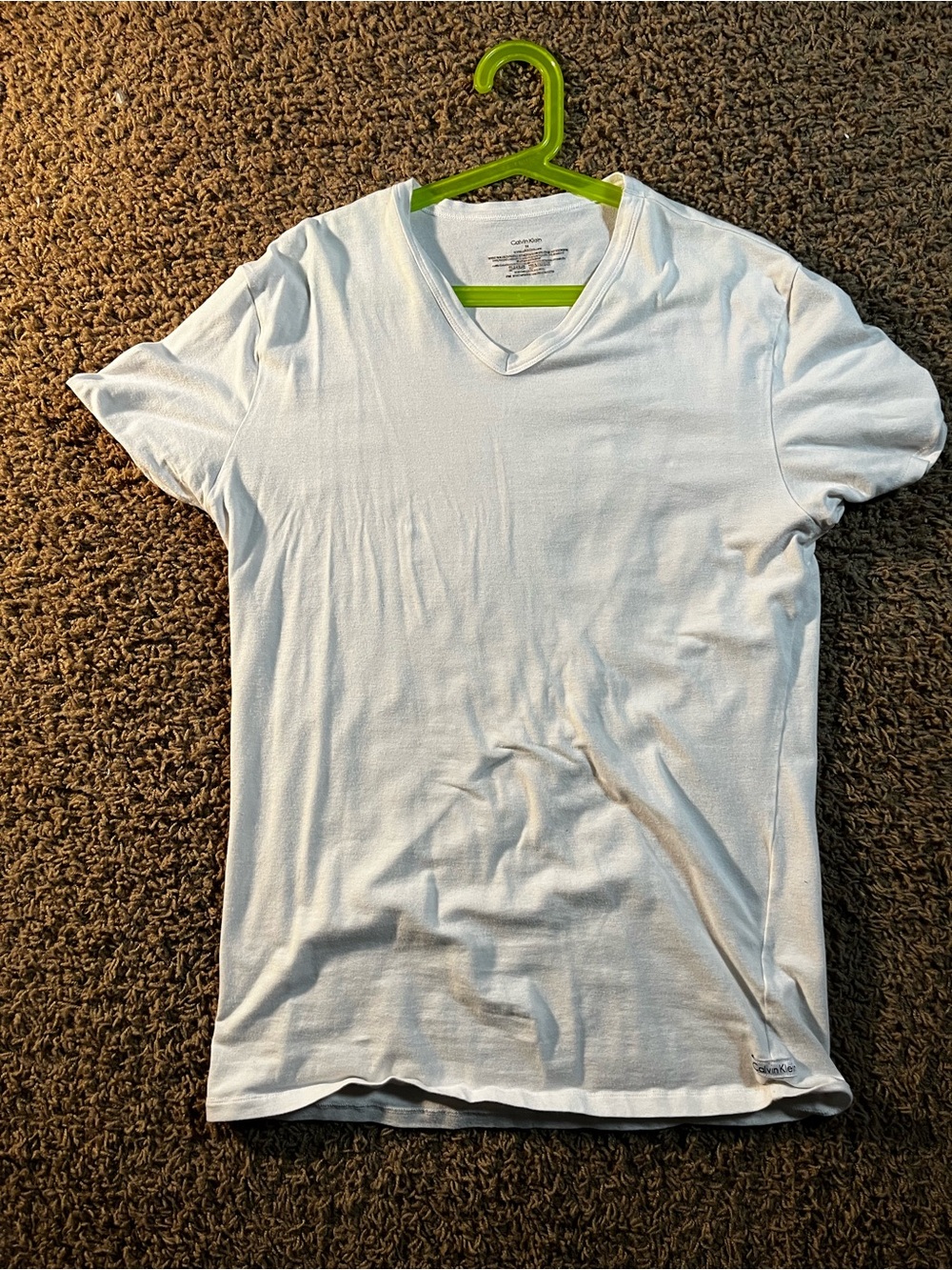 Calvin Klein Men’s White V-Neck Short Sleeve Tee